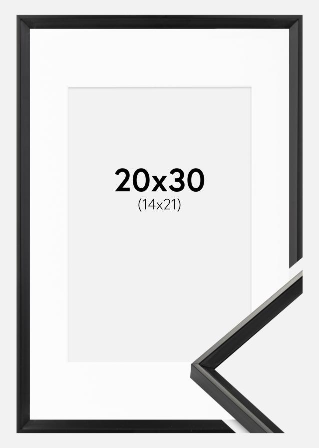 Ramme Desire Sort 20x30 cm - Passepartout Hvid 15x22 cm
