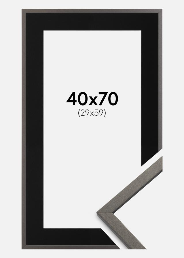 Ramme Edsbyn Grafit 40x70 cm - Passepartout Sort 30x60 cm