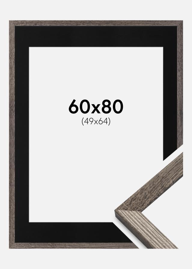 Ramme Fiorito Valnød 60x80 cm - Passepartout Sort 50x65 cm