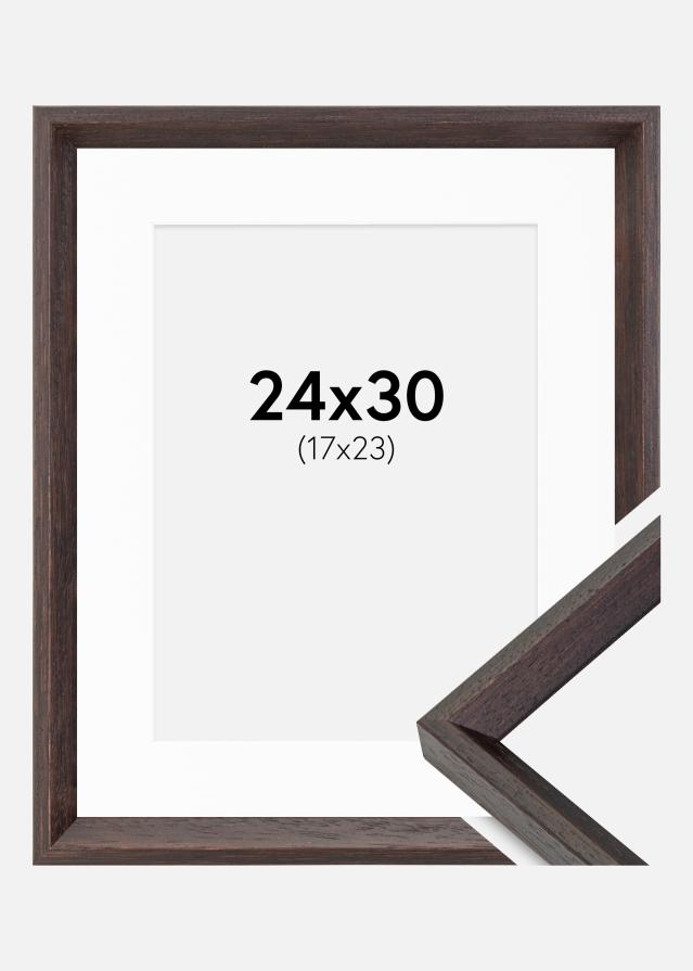 Ramme Globe Espresso 24x30 cm - Passepartout Hvid 18x24 cm