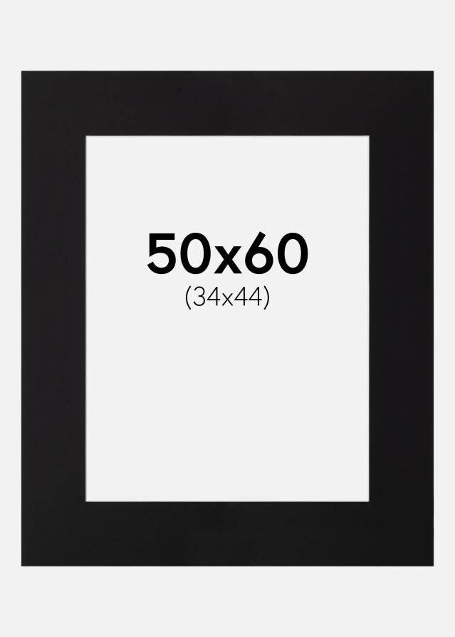 Passepartout Sort Standard (Hvid Kerne) 50x60 cm (34x44)