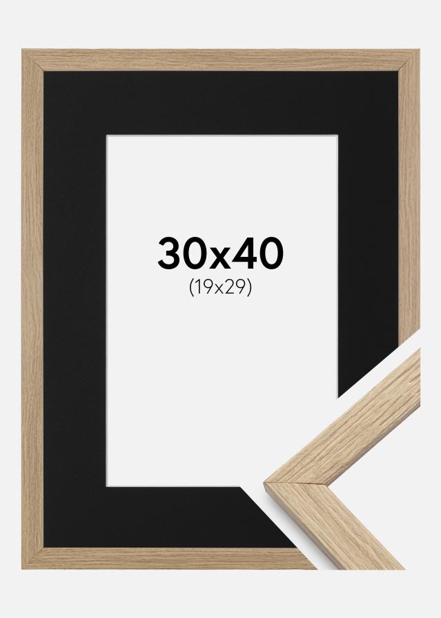 Ramme Stilren Eg 30x40 cm - Passepartout Sort 20x30 cm