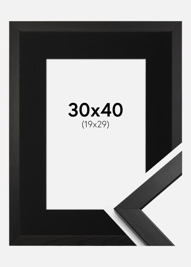 Ramme Stilren Sort 30x40 cm - Passepartout Sort 20x30 cm