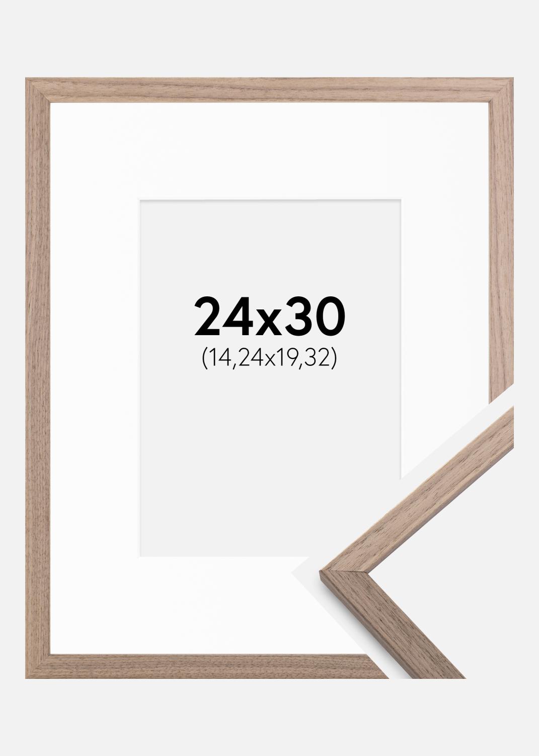 Product Image for Ramme Edsbyn Lys Valnød 24x30 cm - Passepartout Hvid 6x8 inches