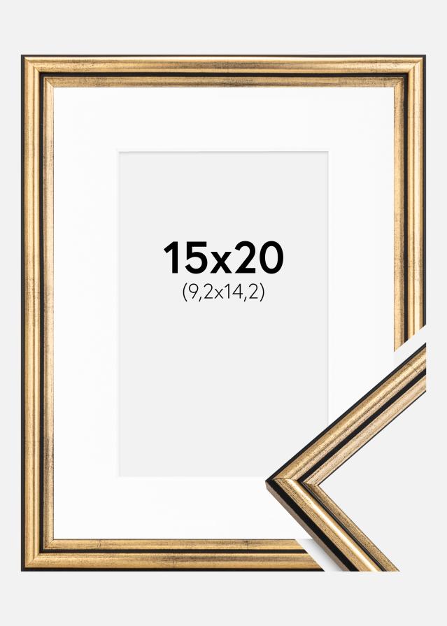 Ramme Horndal Guld 15x20 cm - Passepartout Hvid 4x6 inches