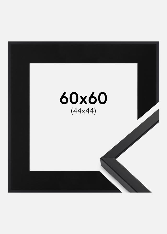 Ramme E-Line Sort 60x60 cm - Passepartout Sort 45x45 cm