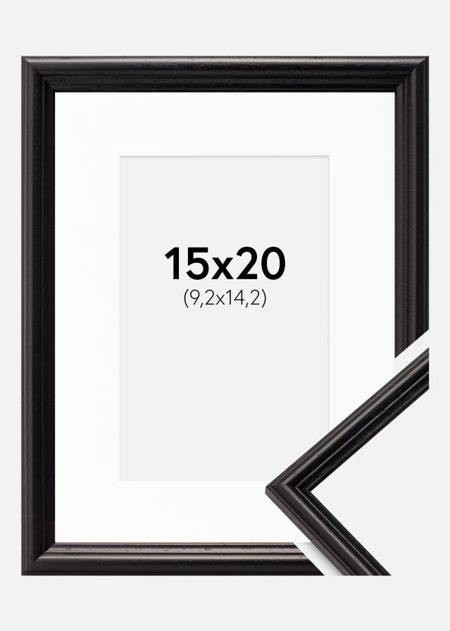 Ramme Horndal Sort 15x20 cm - Passepartout Hvid 4x6 inches
