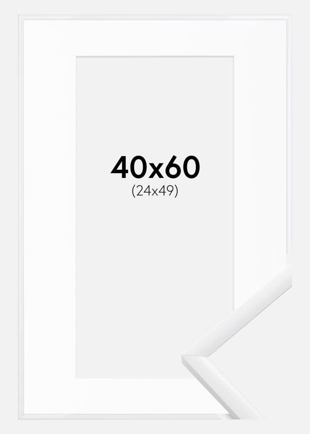 Ramme New Lifestyle Hvid 40x60 cm - Passepartout Hvid 25x50 cm