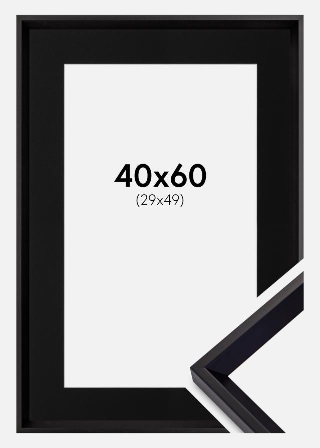 Ramme Globe Sort 40x60 cm - Passepartout Sort 30x50 cm