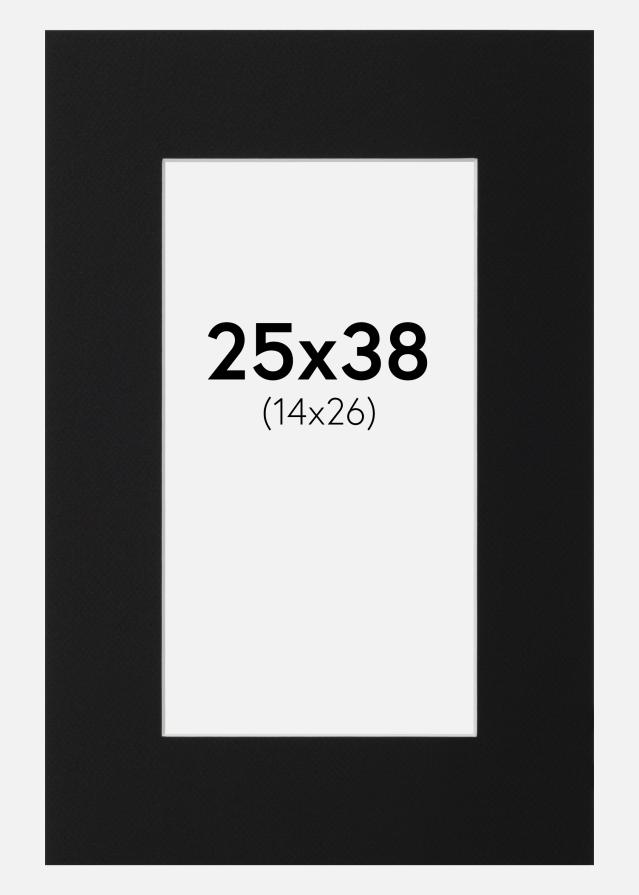 Passepartout Sort Standard (Hvid kerne) 25x38 cm (14x26)