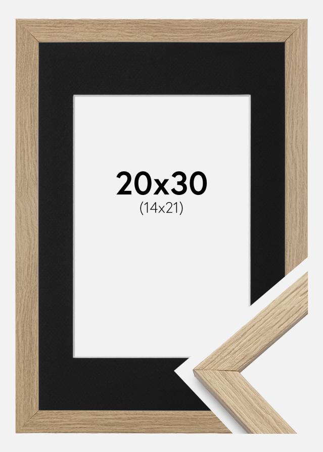 Ramme Stilren Eg 20x30 cm - Passepartout Sort 15x22 cm