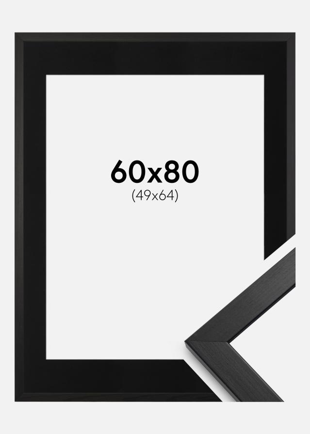 Ramme Stilren Sort 60x80 cm - Passepartout Sort 50x65 cm