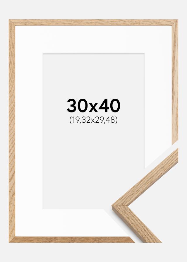 Ramme Oslo Eg 30x40 cm - Passepartout Hvid 8x12 inches