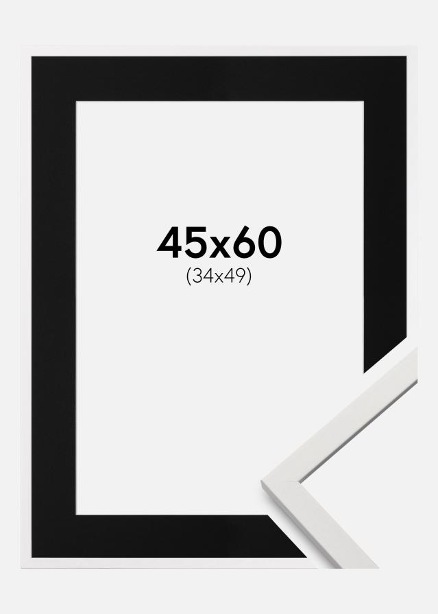 Ramme Edsbyn Hvid 45x60 cm - Passepartout Sort 35x50 cm