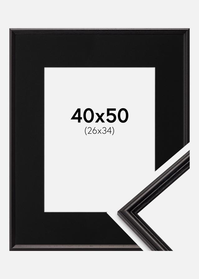 Ramme Horndal Sort 40x50 cm - Passepartout Sort 27x35 cm