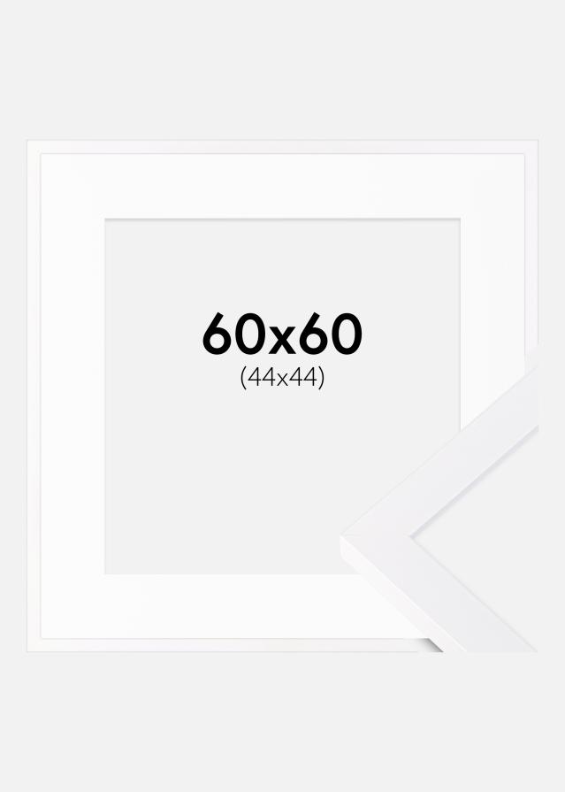 Ramme Selection Hvid 60x60 cm - Passepartout Hvid 45x45 cm