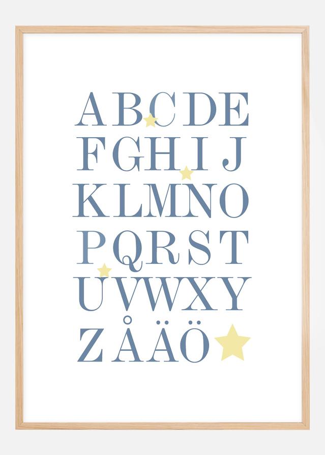 ABC - Blå/Beige Plakat