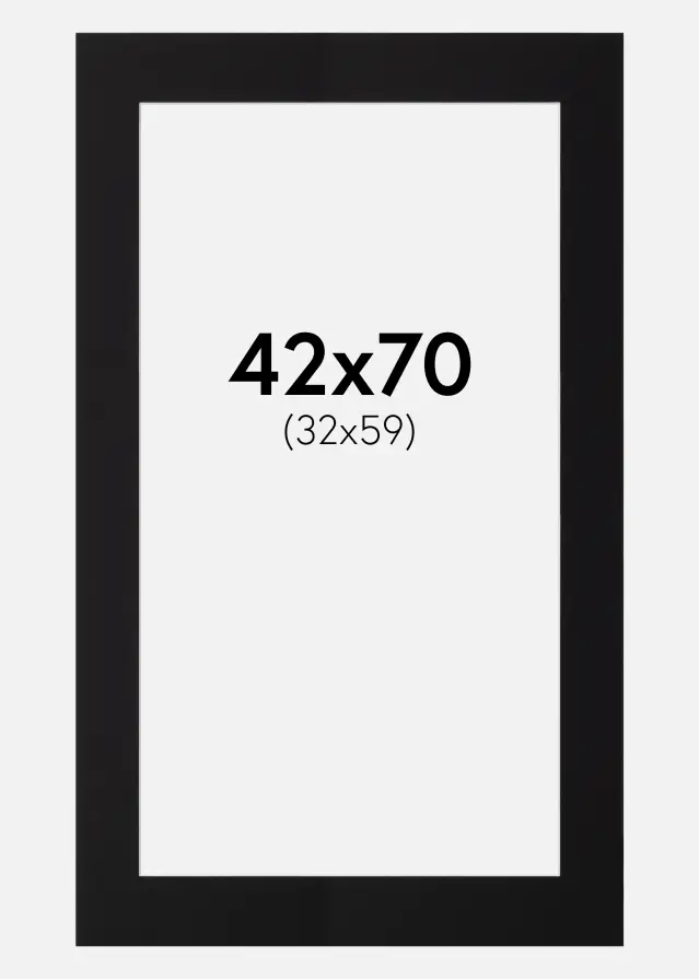 Passepartout Sort Standard (Hvid Kerne) 42x70 cm (32x59)