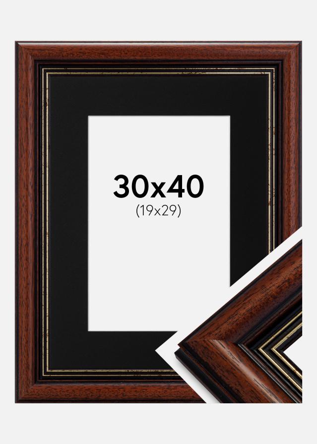 Ramme Old Retro 30x40 cm - Passepartout Sort 20x30 cm