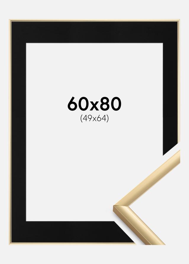 Ramme New Lifestyle Guld 60x80 cm - Passepartout Sort 50x65 cm
