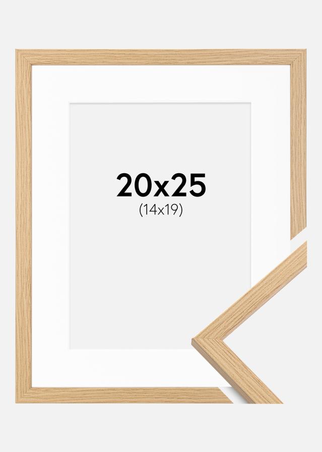 Ramme Galant Eg 20x25 cm - Passepartout Hvid 15x20 cm