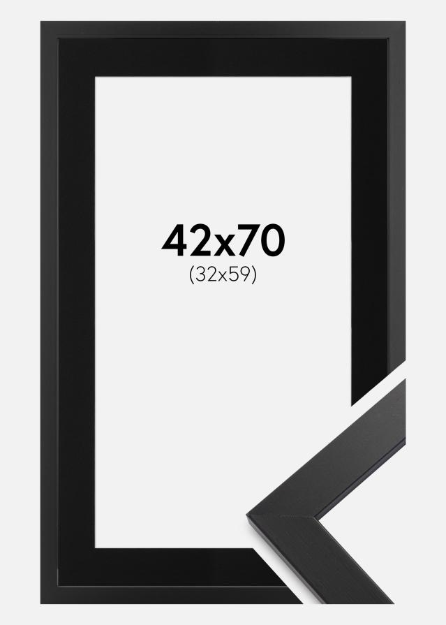 Ramme Black Wood 42x70 cm - Passepartout Sort 33x60 cm