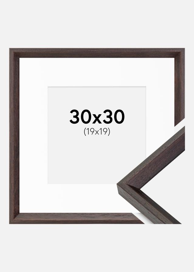 Ramme Globe Espresso 30x30 cm - Passepartout Hvid 20x20 cm