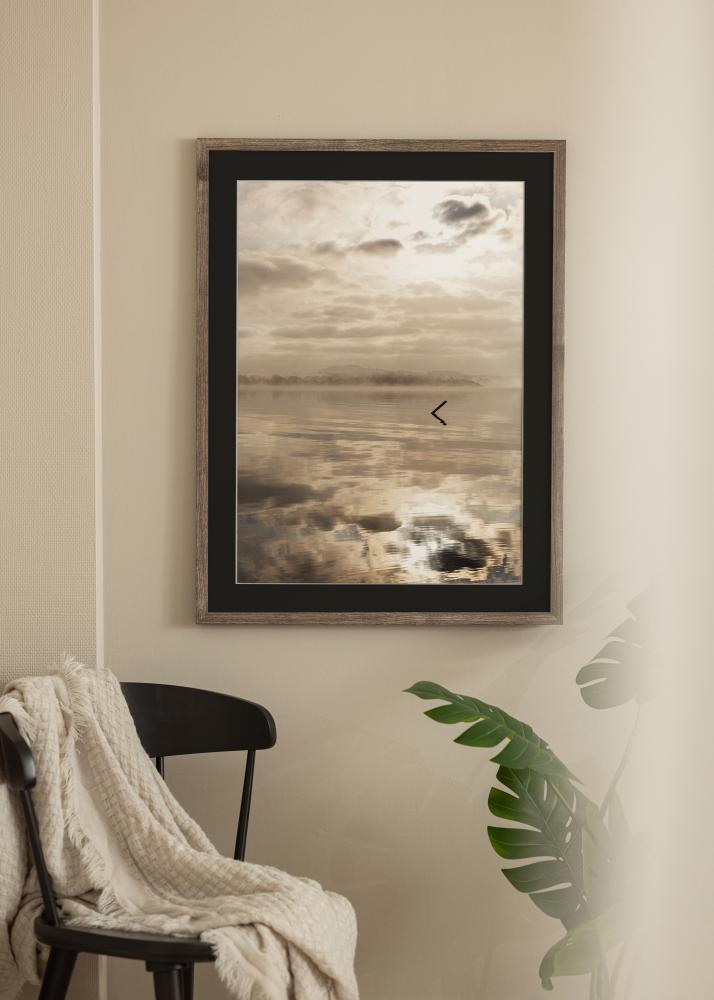 Ramme Fiorito Valnød 30x40 cm - Passepartout Sort 21x30 cm