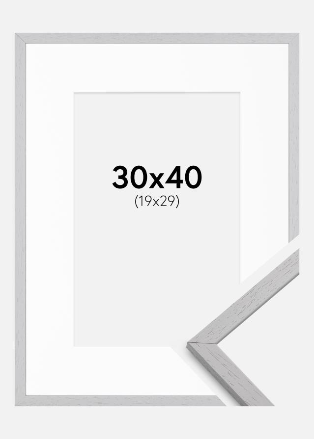 Ramme Edsbyn Grey 30x40 cm - Passepartout Hvid 20x30 cm