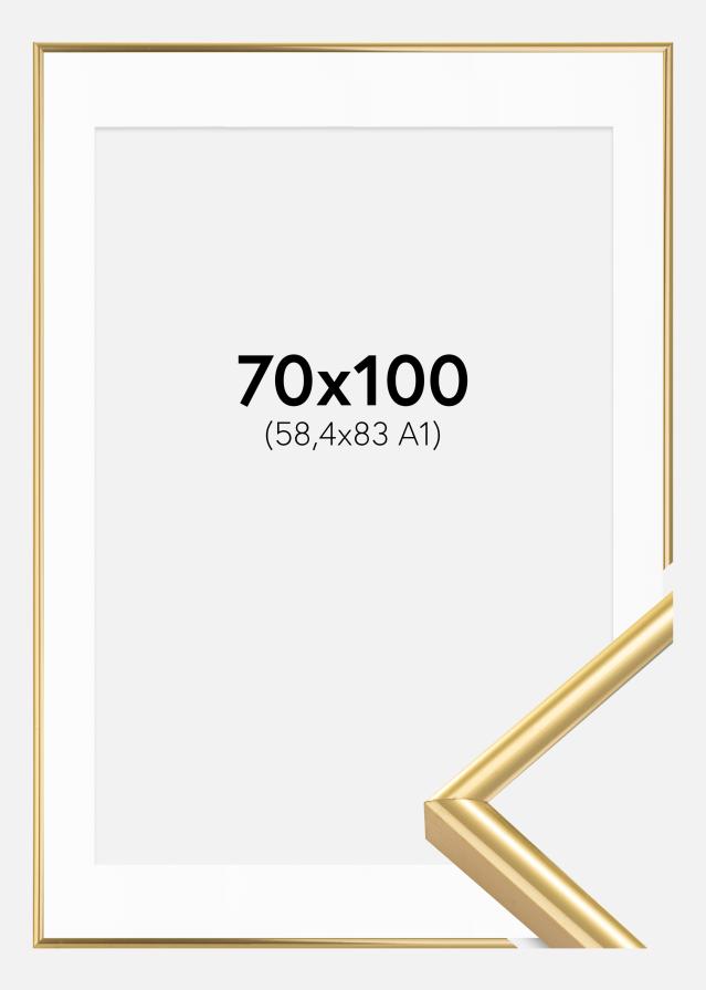 Ramme Victoria Guld 70x100 cm - Passepartout Hvid 59,4x84 cm (A1)