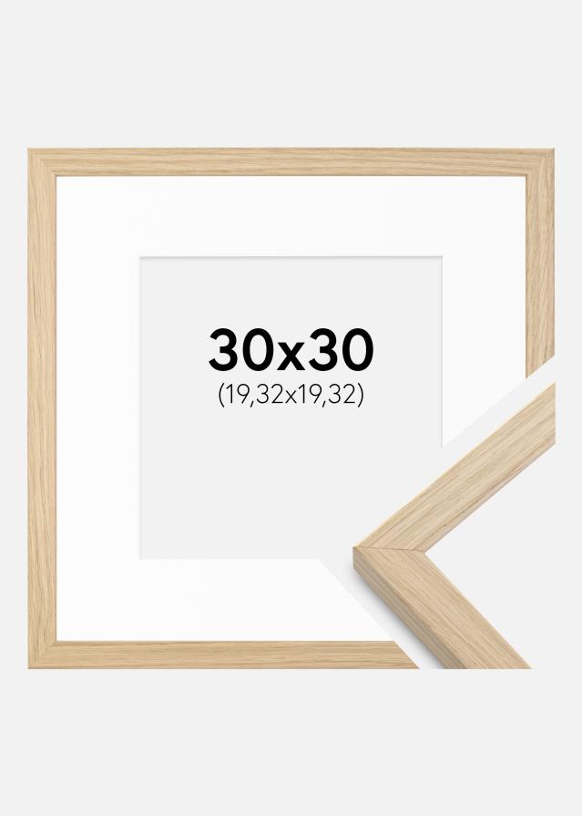 Ramme Grimsåker Eg 30x30 cm - Passepartout Hvid 8x8 inches