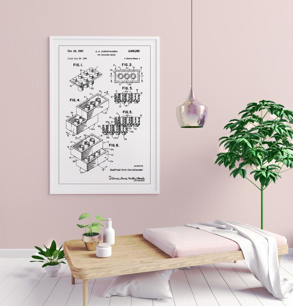 Patent Print - Lego Block I - White