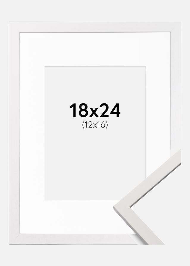 Ramme Edsbyn Hvid 18x24 cm - Passepartout Hvid 13x17 cm