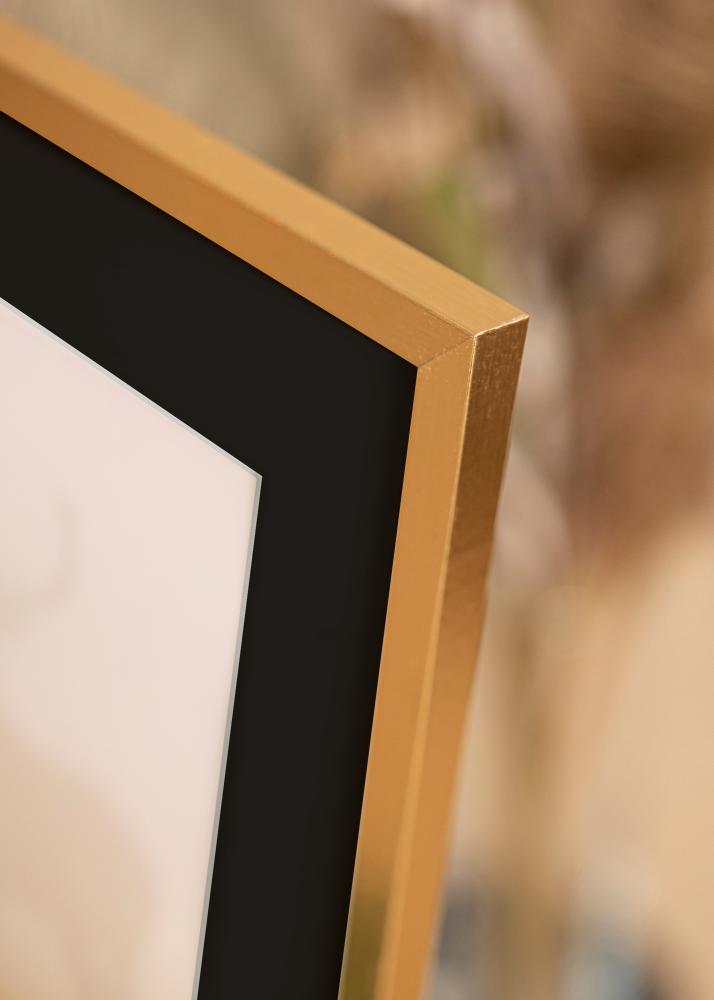 Ramme Trendy Guld 18x24 cm - Passepartout Sort 13x17 cm