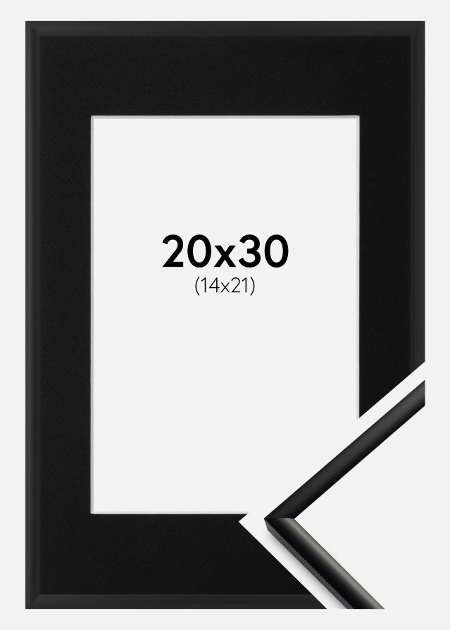 Ramme New Lifestyle Mat Sort 20x30 cm - Passepartout Sort 15x22 cm