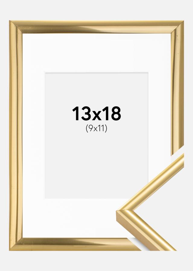 Ramme Victoria Guld 13x18 cm - Passepartout Hvid 10x12 cm