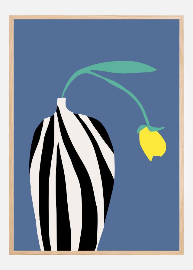 Tulip In Zebra Striped Vase Plakat