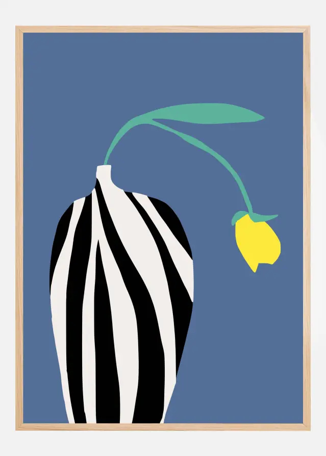 Tulip In Zebra Striped Vase Plakat