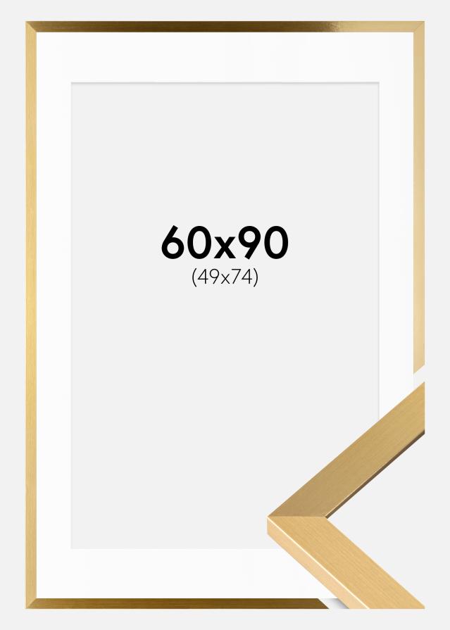 Ramme Selection Guld 60x90 cm - Passepartout Hvid 50x75 cm