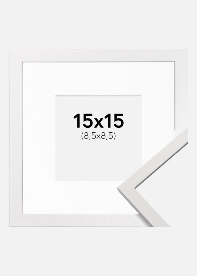 Ramme Edsbyn Hvid 15x15 cm - Passepartout Hvid 9x9 cm