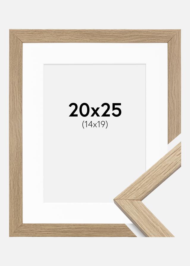 Ramme Stilren Eg 20x25 cm - Passepartout Hvid 15x20 cm