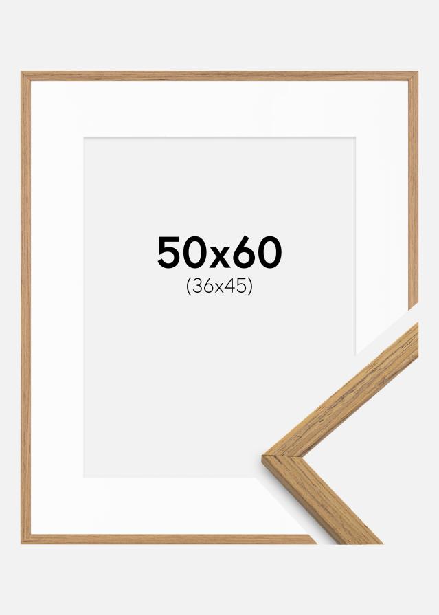 Ramme Edsbyn Teak 50x60 cm - Passepartout Hvid 37x46 cm