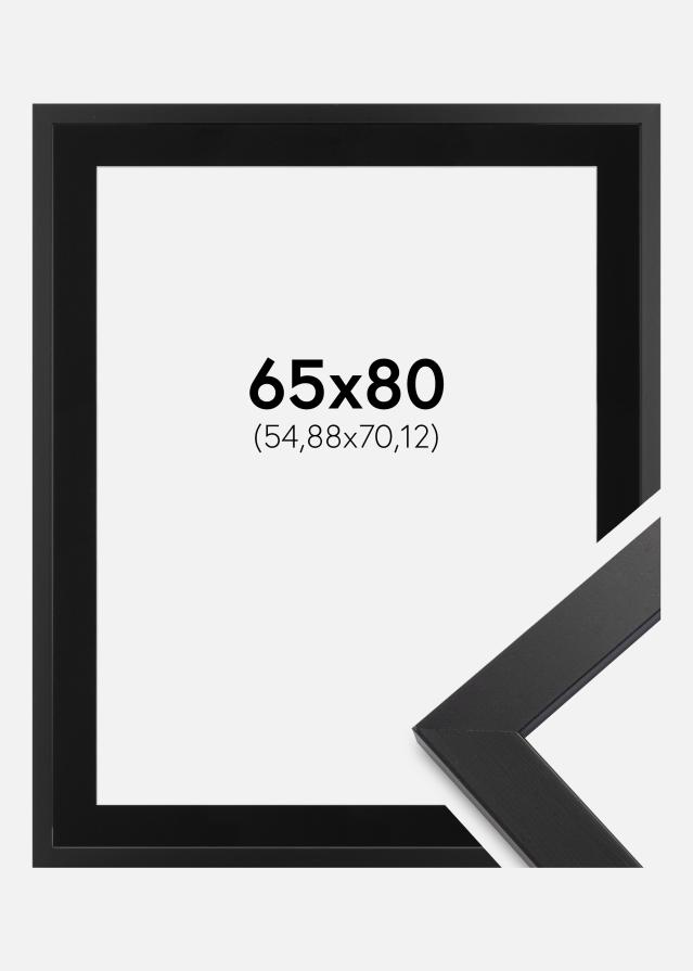 Ramme Black Wood 65x80 cm - Passepartout Sort 22x28 inches
