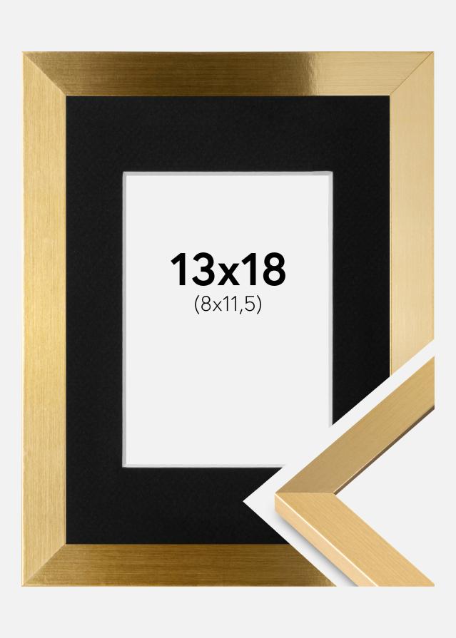 Ramme Selection Guld 13x18 cm - Passepartout Sort 9x12 cm