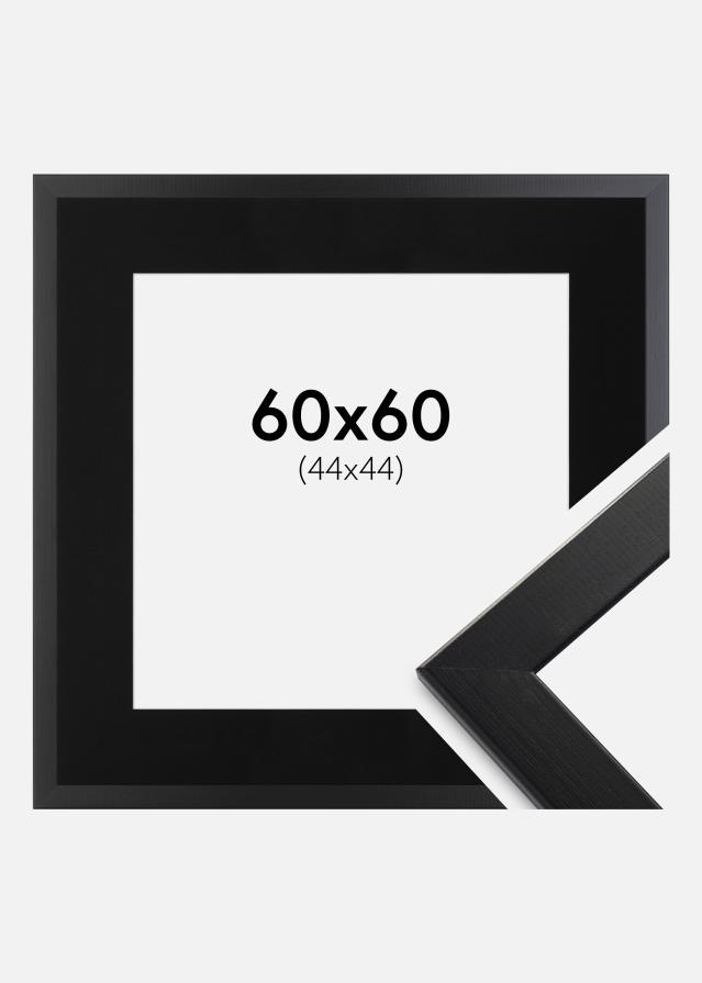 Ramme Trendline Sort 60x60 cm - Passepartout Sort 45x45 cm