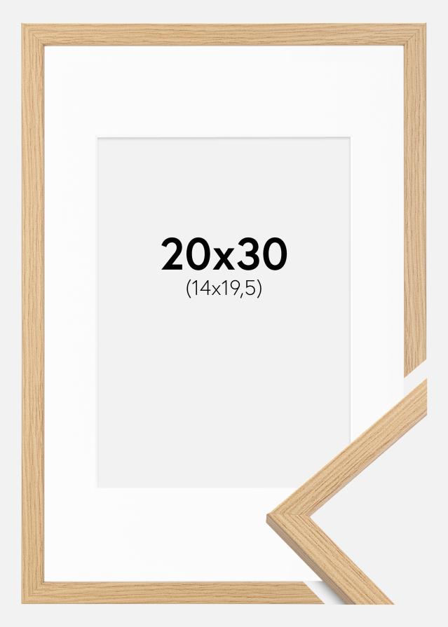 Ramme Galant Eg 20x30 cm - Passepartout Hvid 15x21 cm (A5)