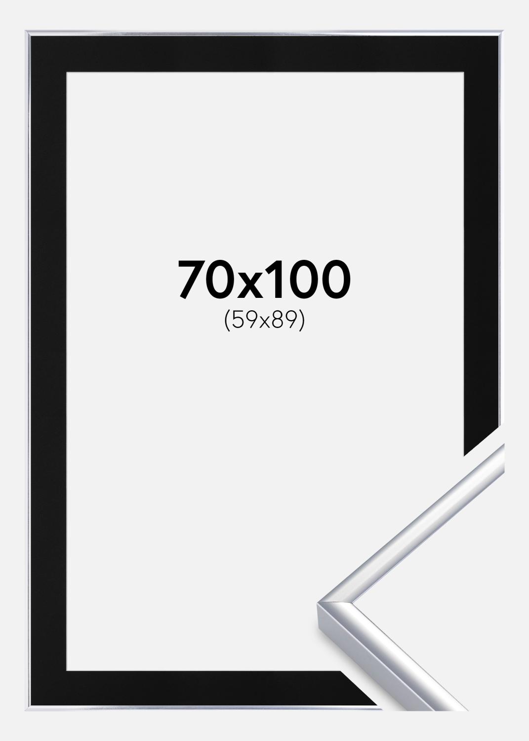 Product Image for Ramme Aluminium Blank Sølv 70x100 cm - Passepartout Sort 60x90 cm