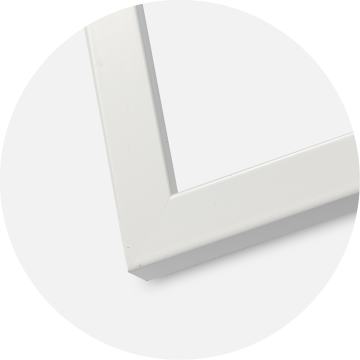 Ramme White Wood Glossy 60x80 cm - Passepartout Hvid 50x70 cm