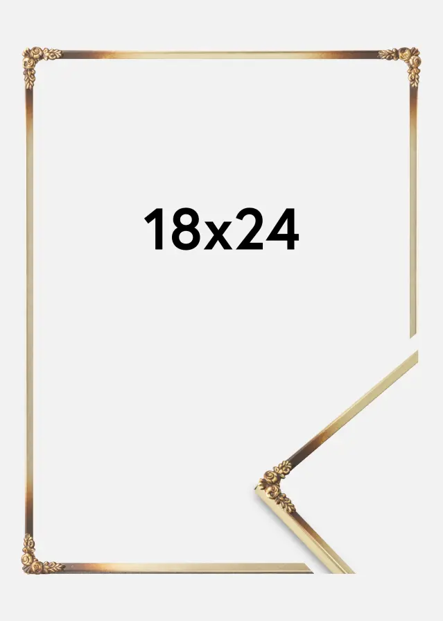 Ramme Rosen Metal Guld 18x24 cm