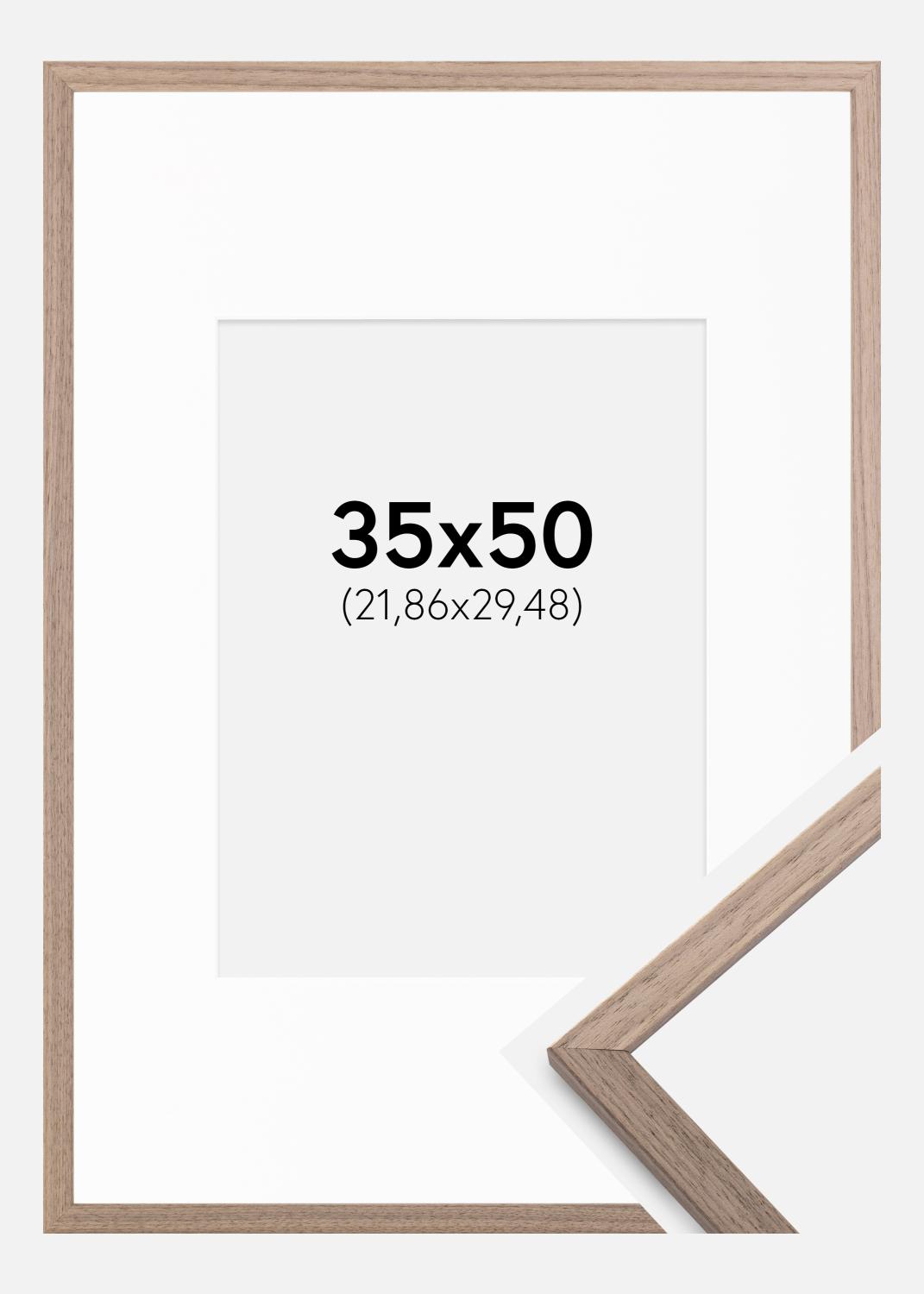 Product Image for Ramme Edsbyn Lys Valnød 35x50 cm - Passepartout Hvid 9x12 inches